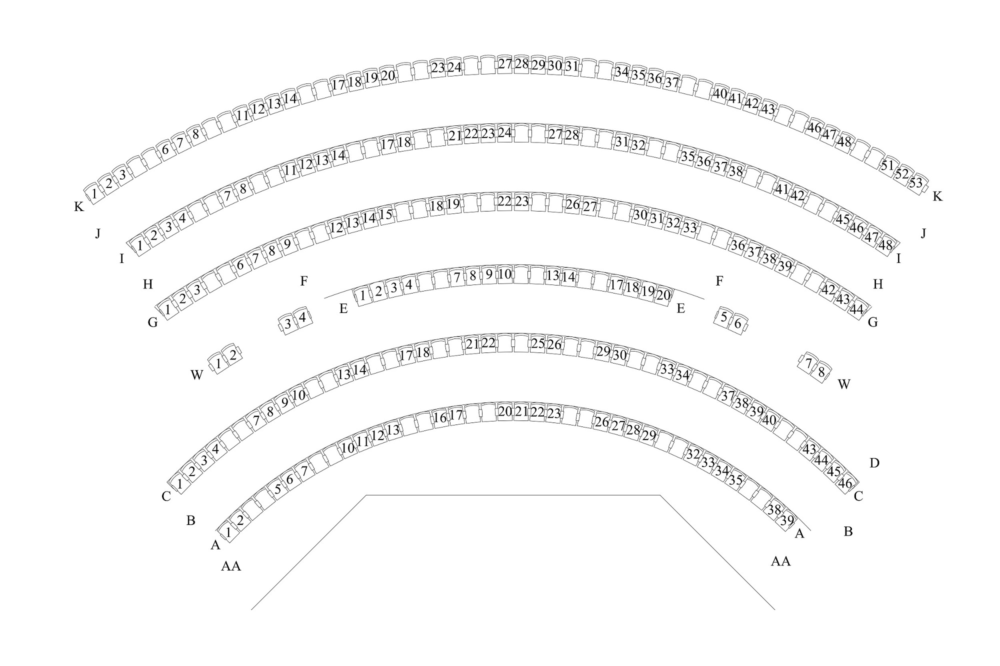 theatre 1 seating chart for COVID